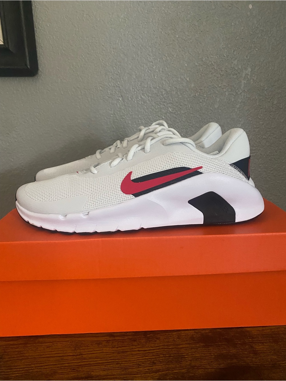 New Nike Flex Train Shoes with Red Swoosh and Black Accents